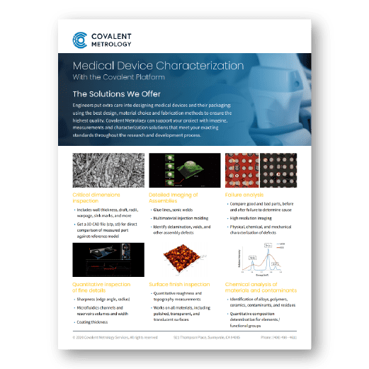 Medical Device Characterization with the Covalent Platform