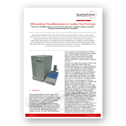 Analysis of filters and membranes using capillary flow porometry (Covalent Metrology).